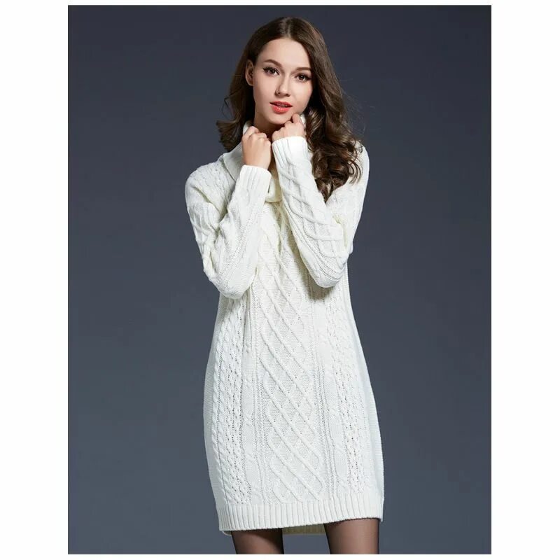 Платье свитер фото Платье, Женский, Зима, размер 54, материал Модакрил - купить в интернет-магазине