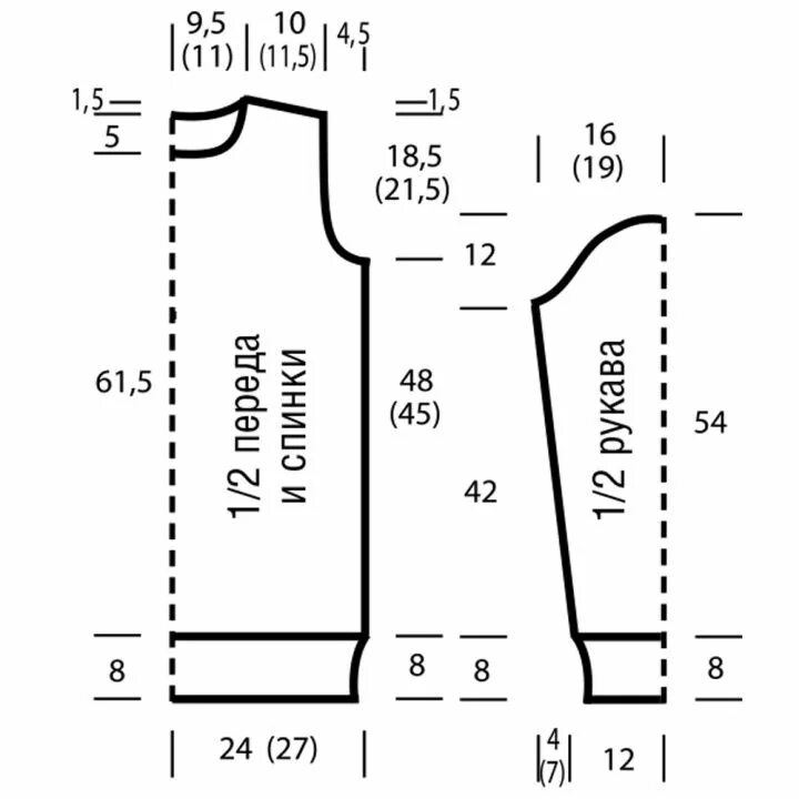 Платье свитер выкройка SWEATER WITH A PATTERN Вязание, Схемы вязания, Свитер