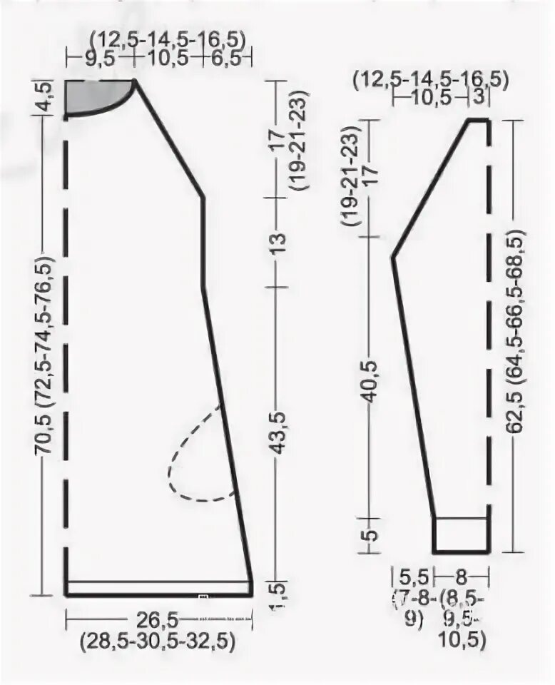 Платье свитер выкройка Схема вязания платье-пуловер с рельефным рисунком и высоким воротом раздел вязан