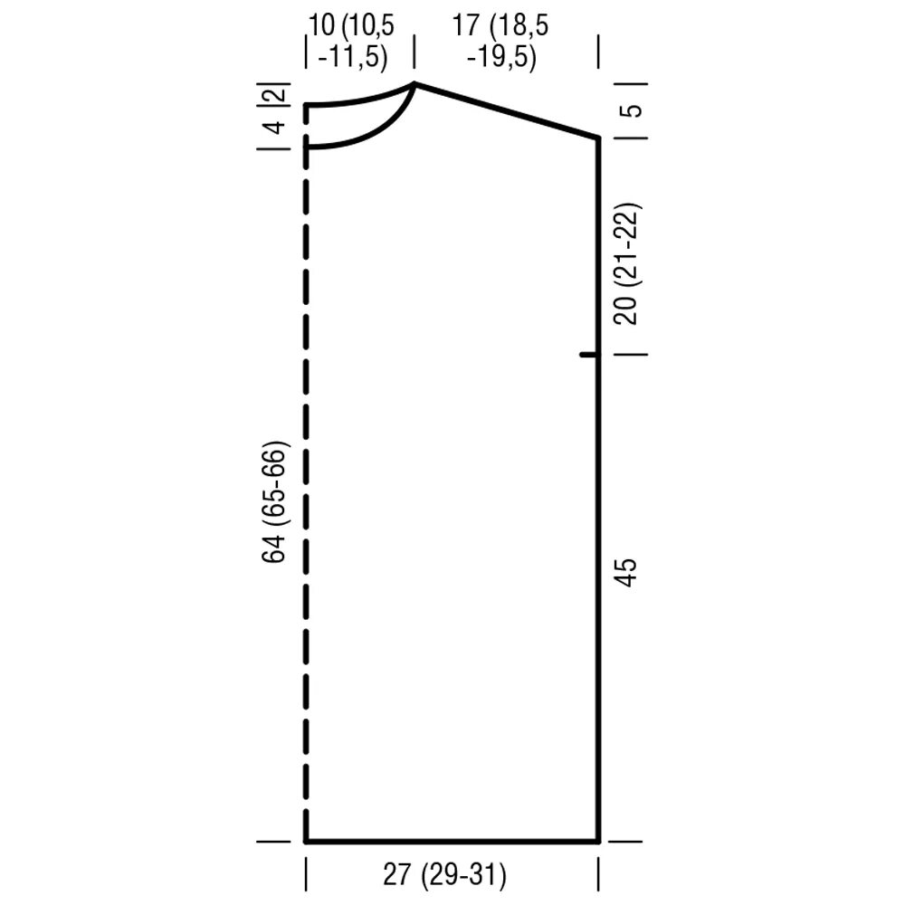 Платье свитер выкройка Жилет с капюшоном и бахромой - схема вязания спицами с описанием на BurdaStyle.r