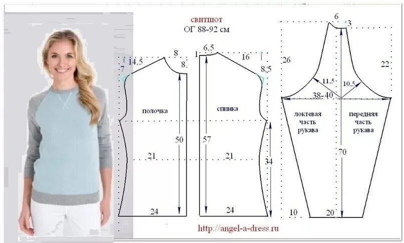 Платье свитшот выкройка Свитшот с рукавами реглан. Выкройка. Автор: Анжела Дресс-А 2023 Шить просто! ВКо