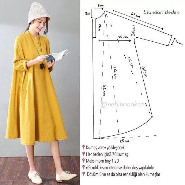 Платье свободного кроя без выкройки تكنيكهاى خياطى on Instagram: "#جشنواره #لباس #تکنیکهای_خیاطی #خلاقیت #كلاه #مانت