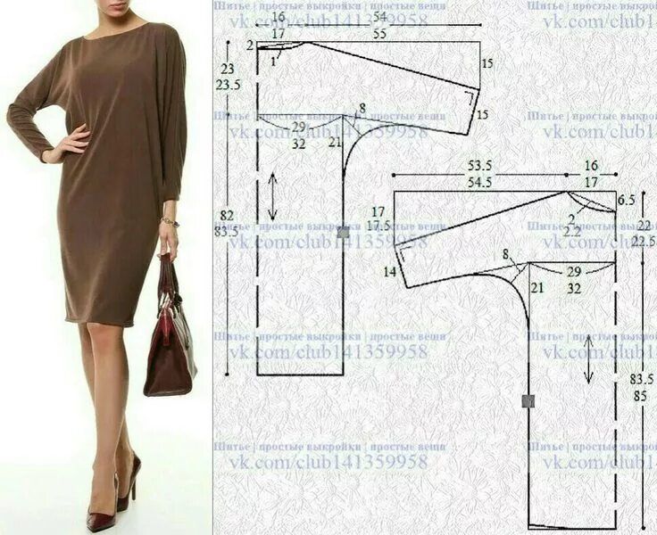 Платье свободного кроя без выкройки Пин от пользователя Gala на доске Шитье Узоры для одежды, Выкройка брюк, Выкройк