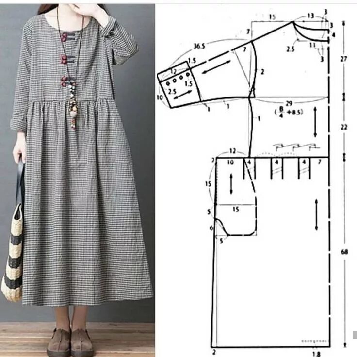 Платье свободного покроя выкройка для полных Новости Dress sewing patterns, Blouse diy, Fashion sewing pattern