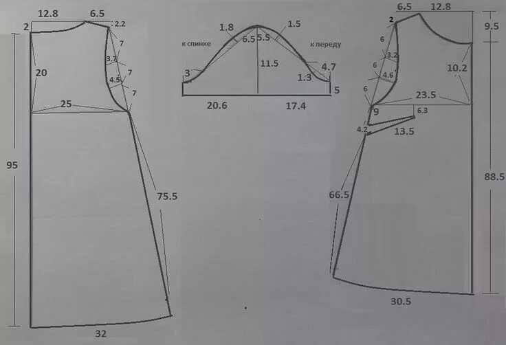 Платье свободного силуэта выкройка Платье-трапеция, размер 46 Выкройки, Техники шитья, Выкройки одежды