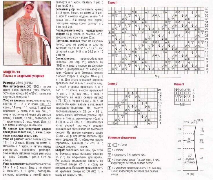 Платье связанное спицами со схемами Магия вязания Ажурное платье, Узоры для одежды, Вязанное платье