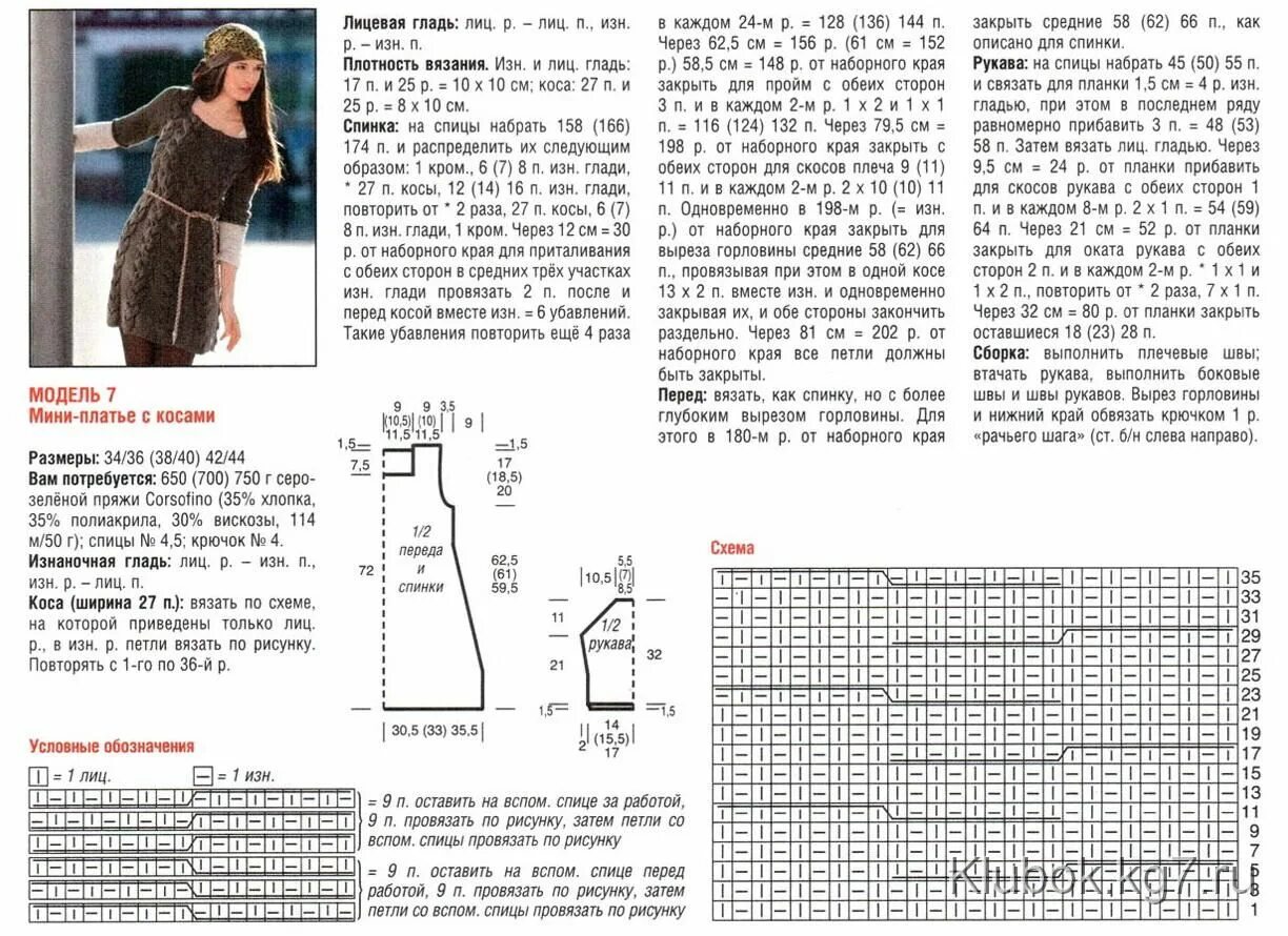 Платье связать спицами со схемами Коричневое платье с косами Платья, Кос, Сарафаны