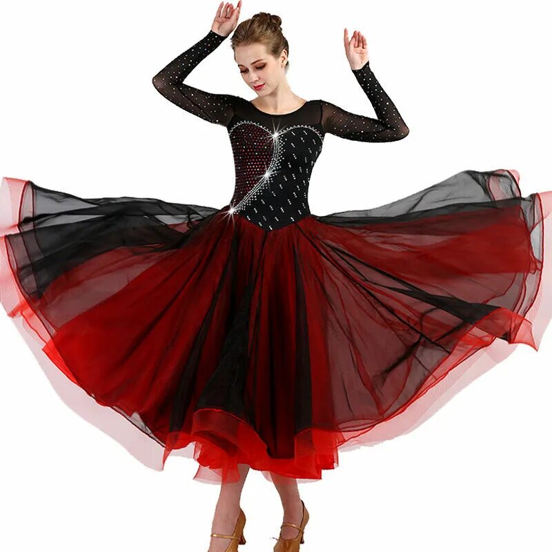 Платье танце фото Modern international standard ballroom dancing diamante expansion Dance Dress eB