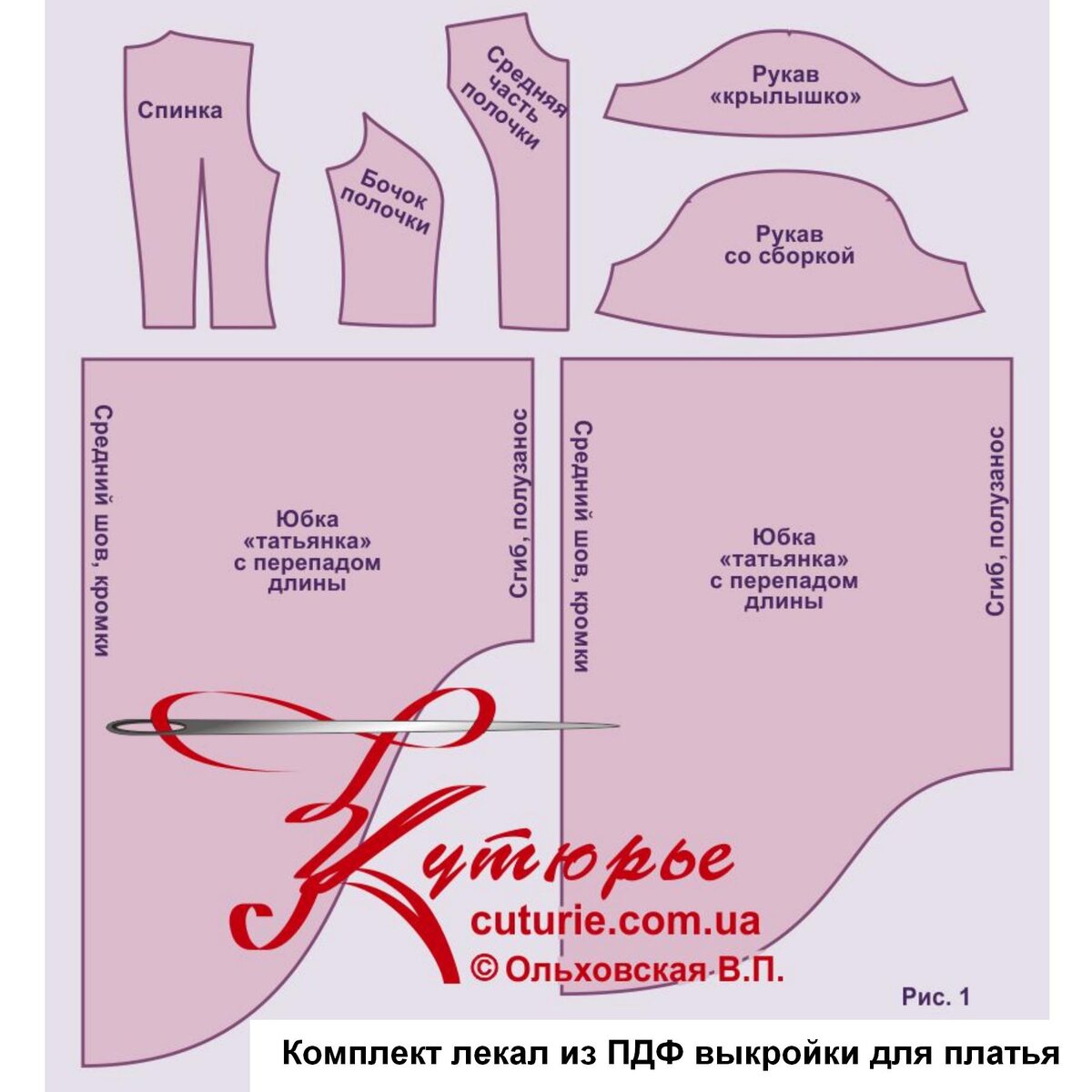 Платье татьянка выкройка По выкройке платья отрезного - лиф с рельефами, юбка татьянка с перепадом длины 