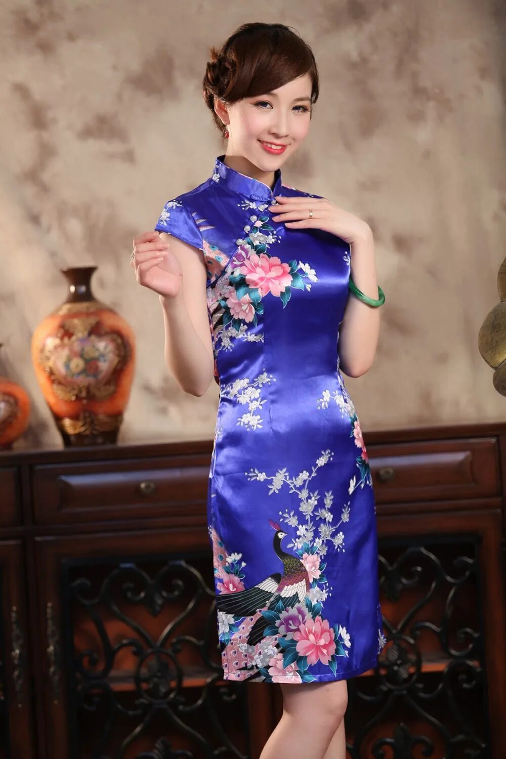 Платье ципао фото Купить синий розовый китайских женщин традиционной шелковое платье мини cheongsa