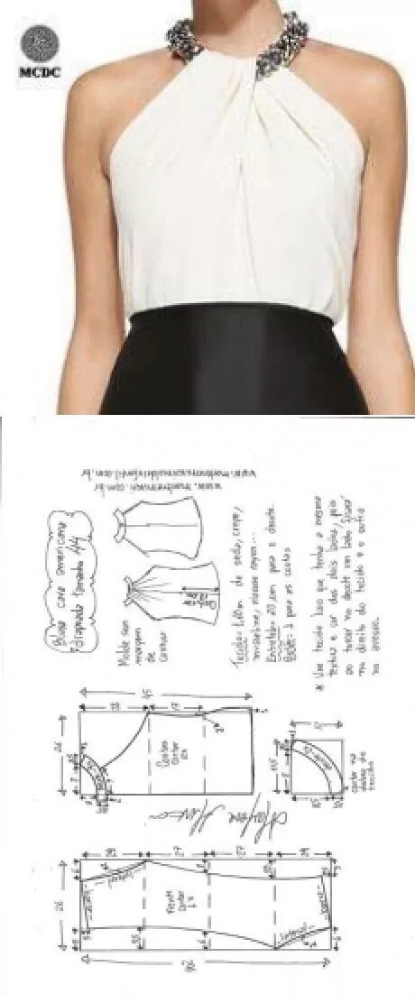 Платье топ выкройка Blusa Rosa Образец моды, Схема для шитья юбки, Пошив модной одежды