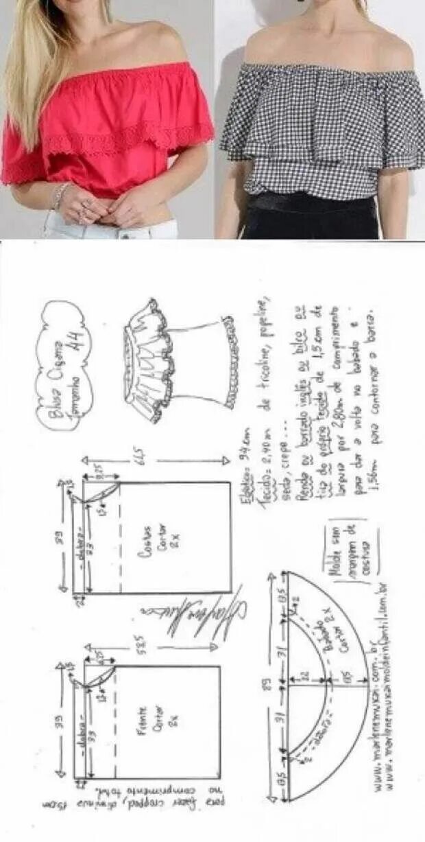 Платье топ выкройка Новая подборка летних блузок + выкройки - Сам себе мастер - медиаплатформа МирТе