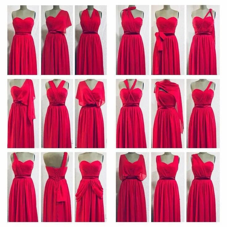 Платье трансформер фото Women's Infinity Transformer Convertible Chiffon Long Bridesmaid Dresses 2018 Wi