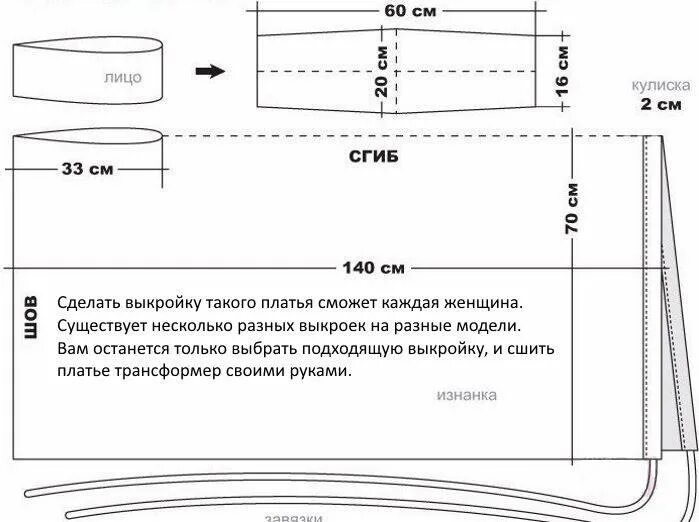 Платье трансформер выкройка и пошив Способы построения выкройки платья-трансформер