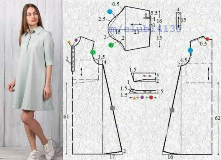 Платье трапеция 54 размер выкройка Одноклассники Образец моды, Выкройки, Выкройка платья
