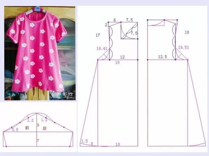 Платье трапеция для девочки выкройка Российский Сервис Онлайн-Дневников Выкройка детского платья, Перекройка рубашки,