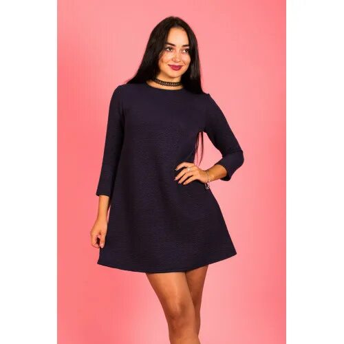 Платье трапеция фото Платье-трапеция (чернильное)