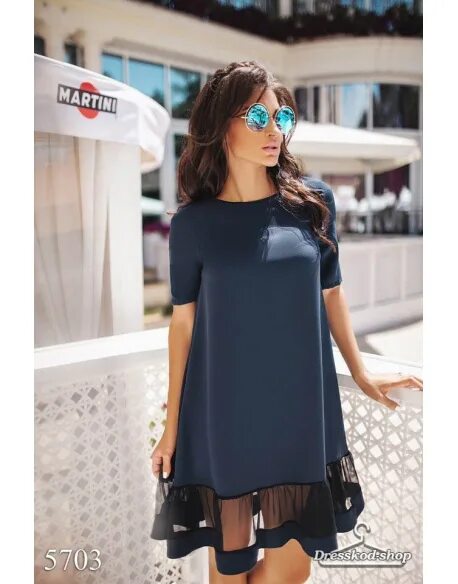 Платье трапеция фото Свободное платье 5703 Платья миди