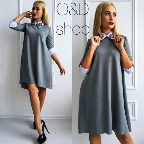 Платье трапеция фото Интернет Магазин Платье с брошками450 грн42-46Французский трикотаж. Фотография и