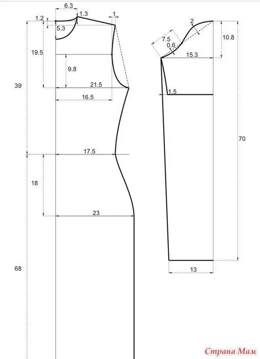 Платье трикотажное с длинным рукавом выкройка Построение трикотажного платья онлайн по итальянской методике. Просто введите св
