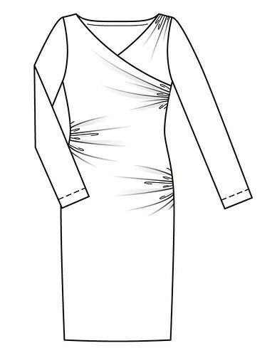 Платье трикотажное с драпировкой выкройка Burda 6/2013 на BurdaStyle.ru