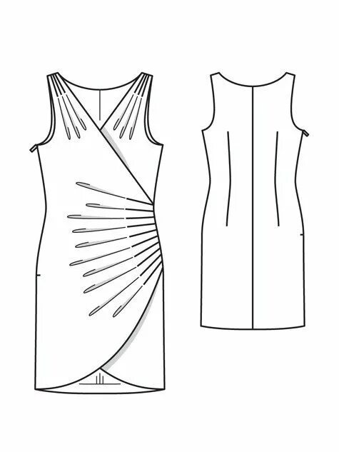 Платье трикотажное с драпировкой выкройка Sewing Patterns Burda Style BurdaStyle.com Dress sewing patterns, Wrap dress sew