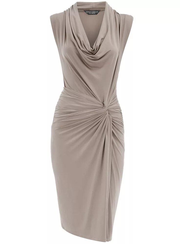 Платье трикотажное с драпировкой выкройка Taupe Twist Knot Cowl Dress Fashion, Pretty dresses, Beautiful dresses