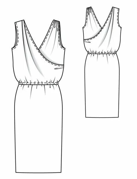 Платье трикотажное с драпировкой выкройка DIY Draping Project