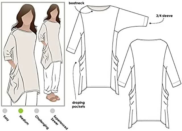 Платье туника выкройка Amazon.com: Style Arc Patterns For Women