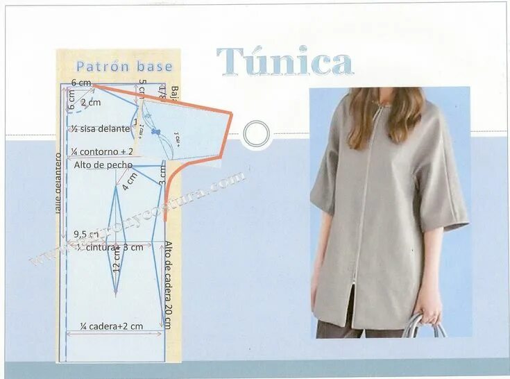 Платье туника выкройка Pin en Costura MJ