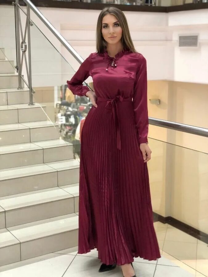 Платье турецкое фото цена Платье, цвет: бордовый Женские платья 4. Женские платья