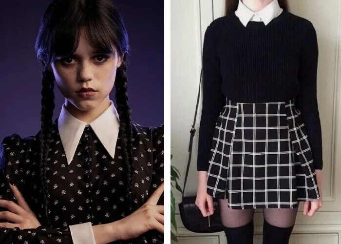 Платье уэнсдей фото Стиль уэнсдей: найдено 88 картинок