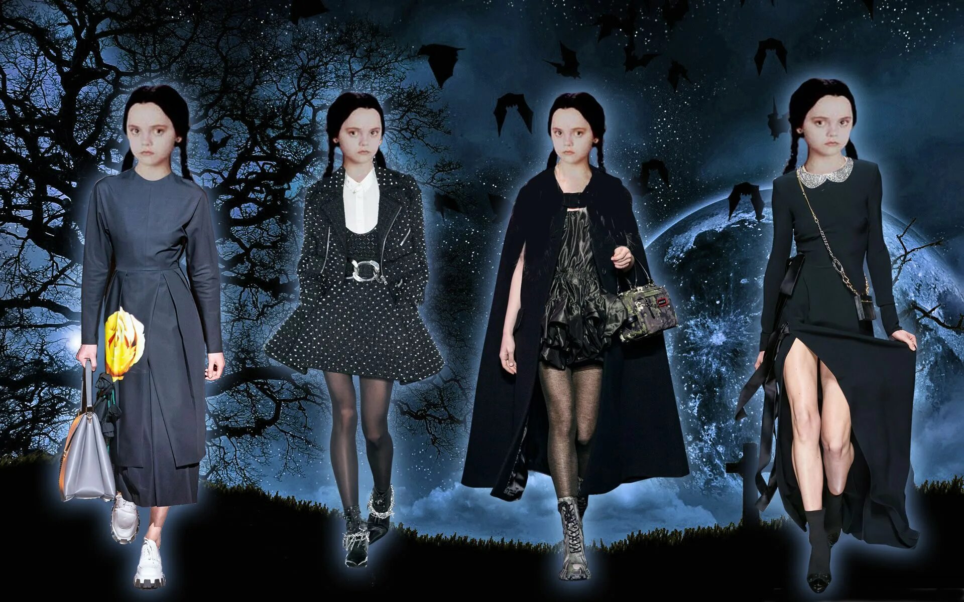 Платье уэнсдей фото Fashion experiment: how "The Addams Family" protagonists would dress now World F