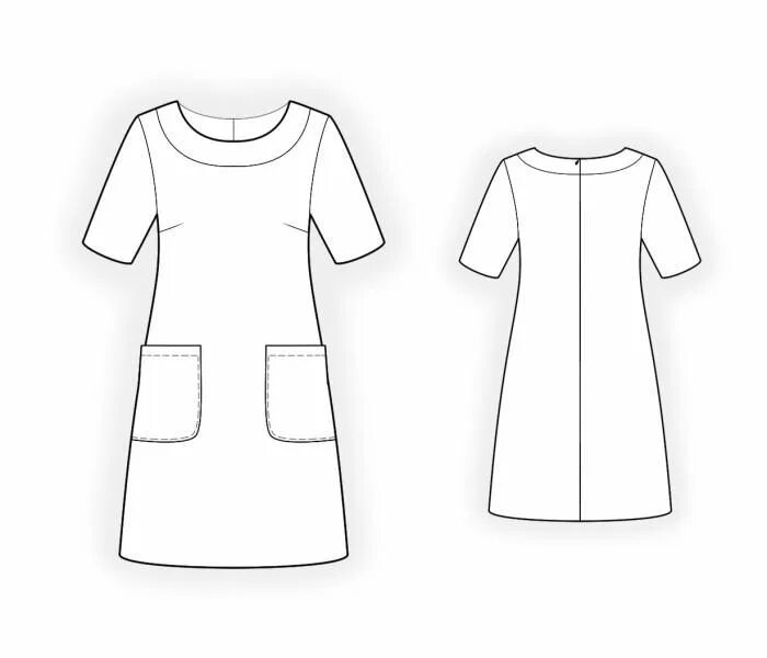 Платье уэнсдей выкройка Simple Dress - Sewing Pattern #4517 Made-to-measure sewing pattern from Lekala w