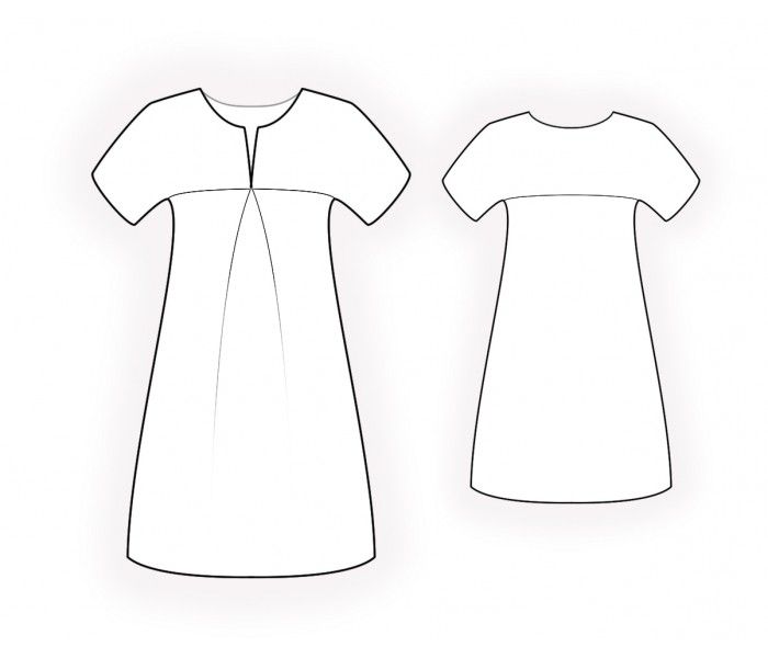 Платье уэнсдей выкройка Dress With Yoke And Front Box Pleat - Sewing Pattern #4827 Made-to-measure sewin