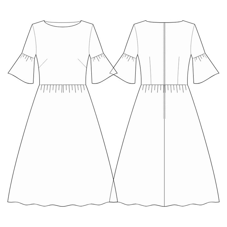 Платье уэнсдей выкройка Dress With Flared Skirt And Cuffs Flare skirt, Fashion drawing, Flared