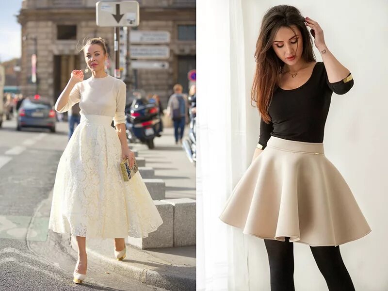 Платье юбка солнце фото Бежевая юбка-солнце - придаст вам романтичное и кокетливое настроение Мода от Ку