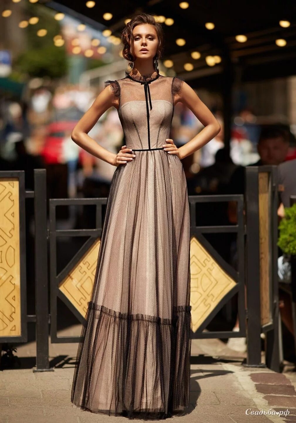 Платья 2019 модные тенденции фото Купить вечернее платье GALI-В68158 (Lorange, коллекция Extrano, цвета: кремовый)