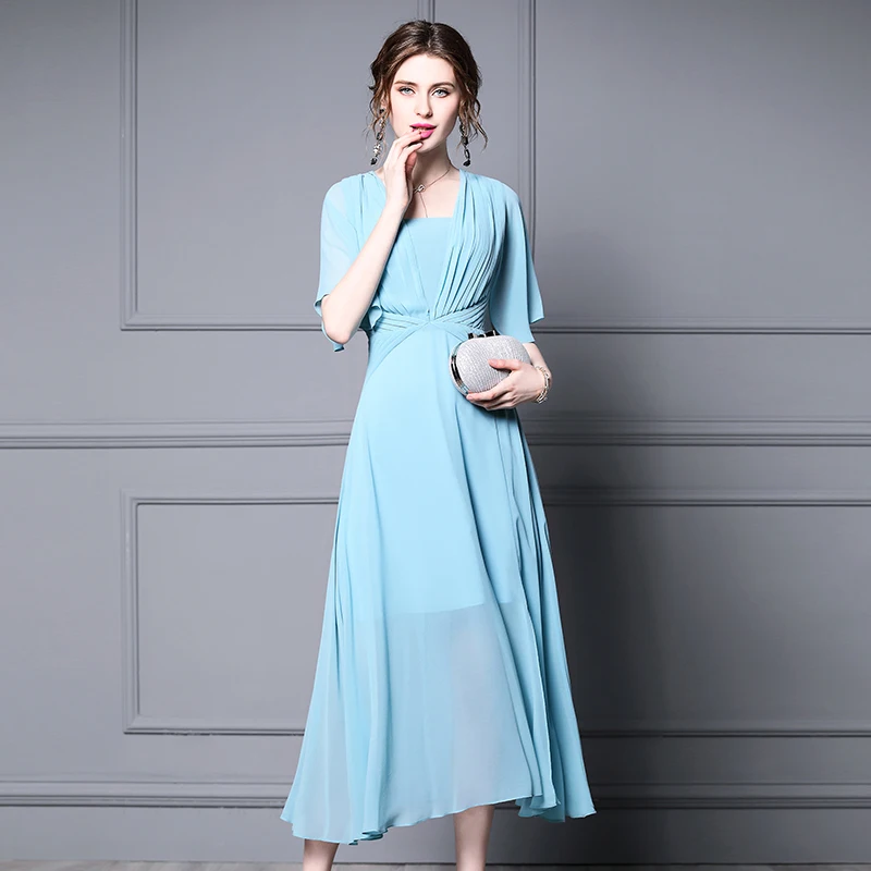 Платья 2020 фото Principal li light ripe wind dress 2020 summer new temperament horn sleeve fold 
