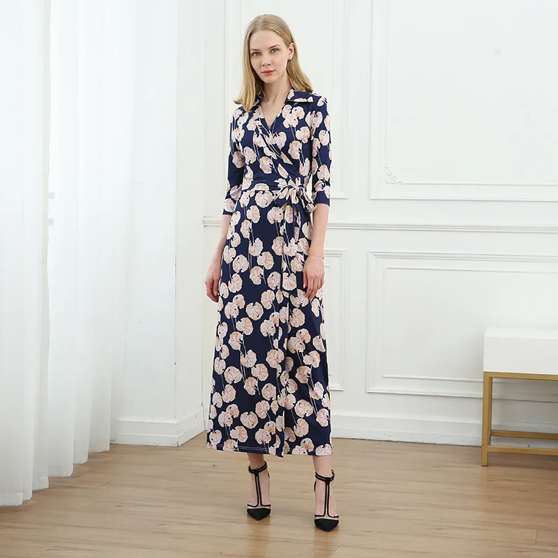 Платья 2020 фото فستان طويل بطبعة الزهور 2020 الربيع الصيف البوهيمي فستان ماكسي المرأة مثير الخام