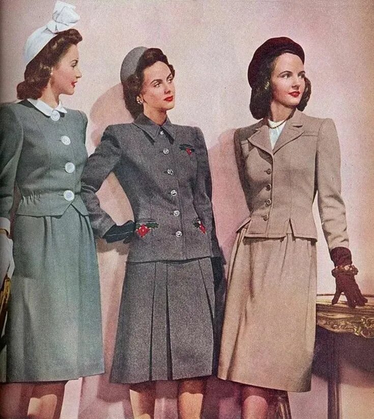 Платья 40 годов фото Pin on Мода 40х Forties fashion, 1940s fashion, Vintage outfits