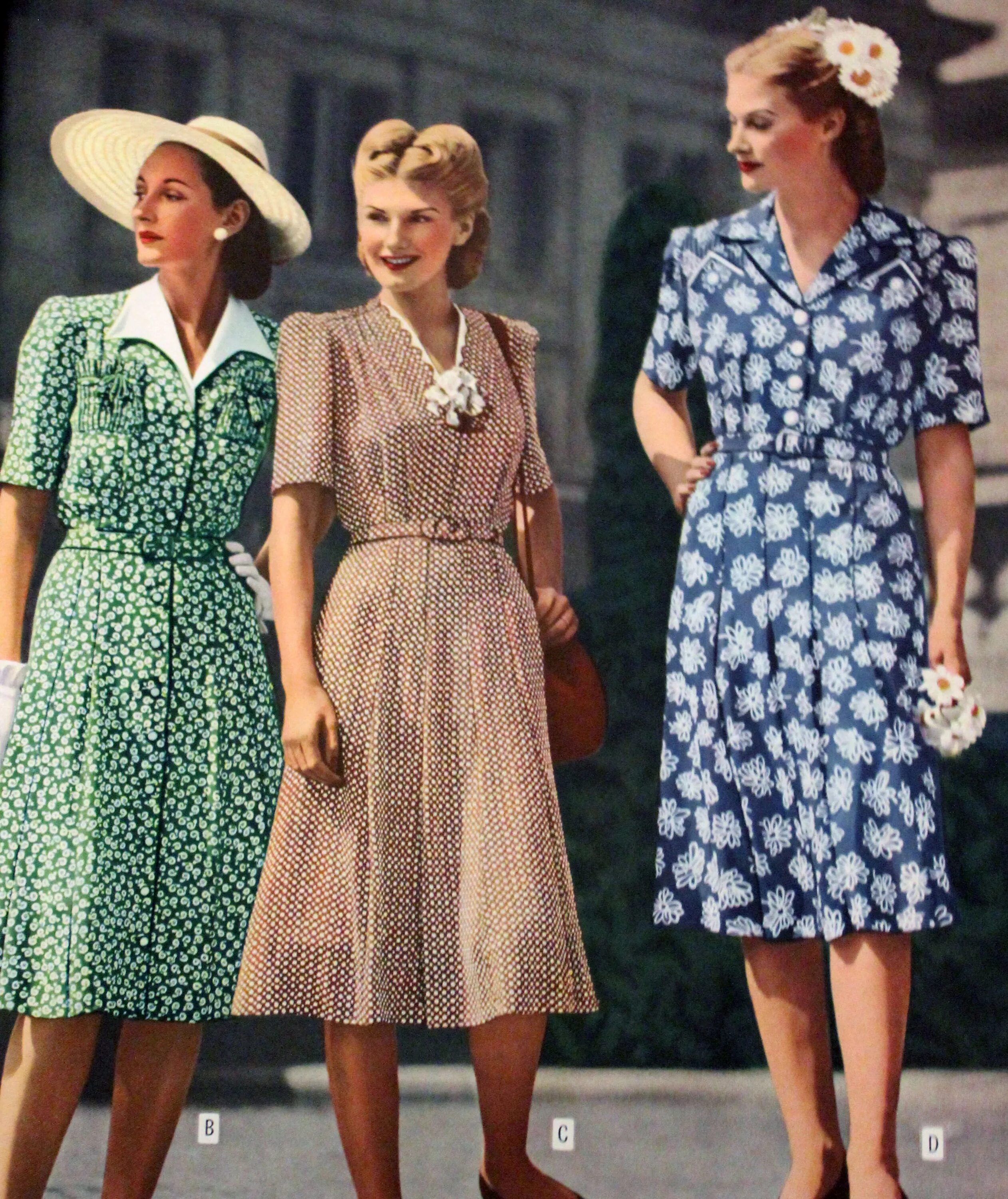 Платья 40 годов фото 1940s Fashion: What Did Women Wear in the 1940s? 1940s fashion women, 1940s fash
