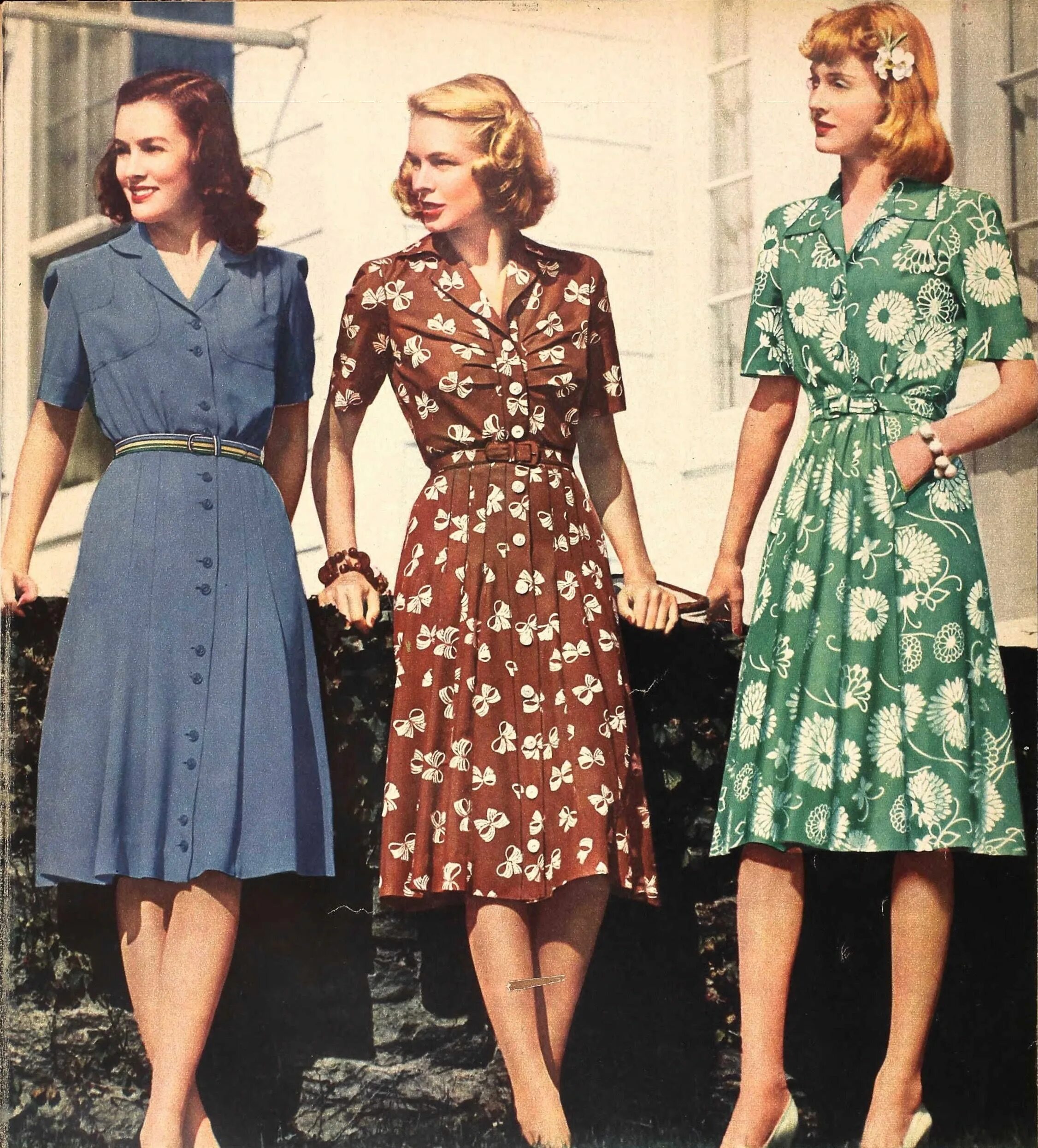 Платья 45 годов фото Pin de Trunk of Dresses en 1940s Moda años 40, Vestidos años 40, Moda de 1930