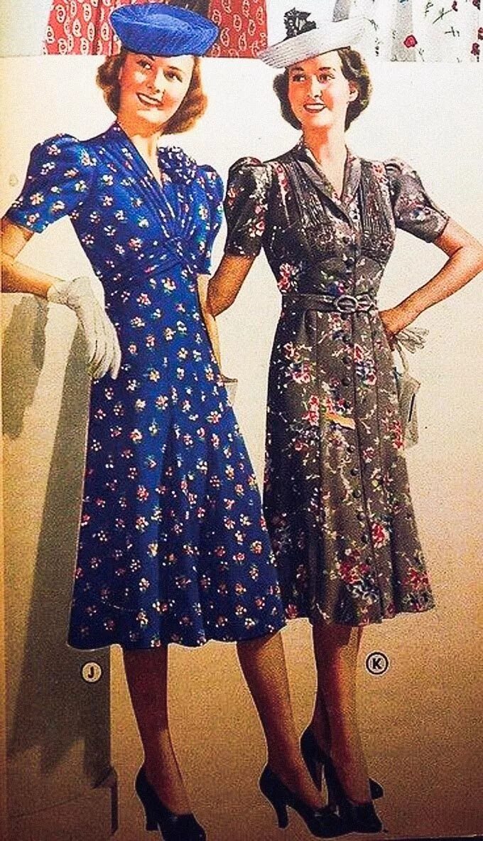 Платья 45 годов фото Trendy tea dress Stacyco Vintage outfits, Vintage dresses, 1940s fashion