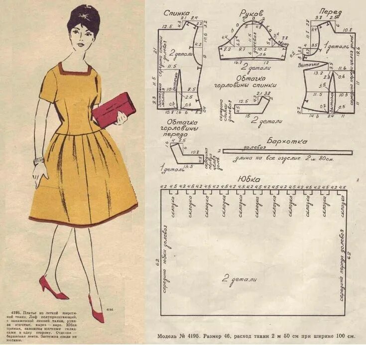 Платья 50 х выкройки ☆ Платья ☆ ВКонтакте Узоры для юбки, Винтажные швейные выкройки, Бесплатная выкр