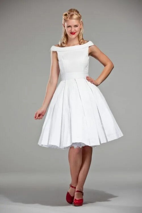 Платья 60 фото 50's vintage inspired Tea length wedding dress--Make order Any changes Neckline 