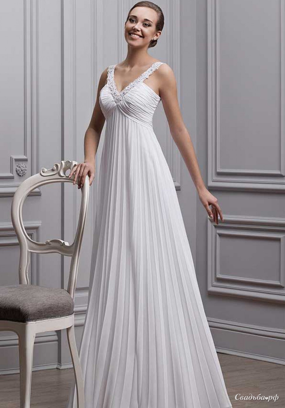 Платья ампир фото Купить свадебное платье Ирен-B42215 (коллекция осень 2014, цвета: белый) - Сваде