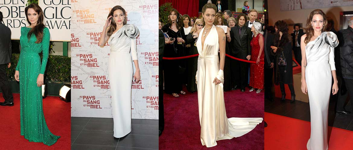 Платья анджелины фото Четыре вечерних платья Анджелины Джоли - икона стиля