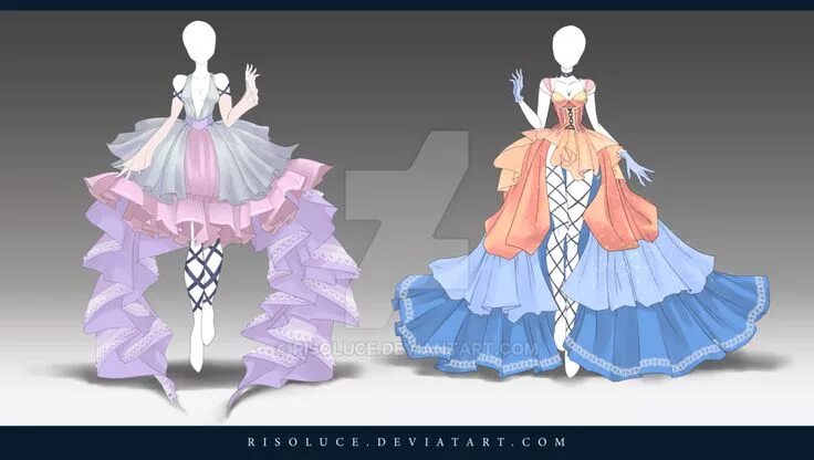 Платья аниме фото OPEN) Adoptable Outfit Auction 140-141 by Risoluce.deviantart.com on @DeviantArt