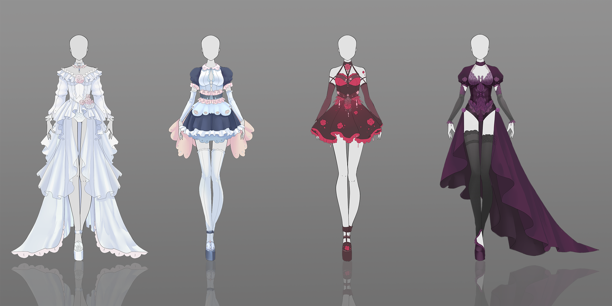 Платья аниме фото NOW FOR 20$ Adoptable 72, 73,74,75 CLOSED by Nagashia on DeviantArt Art outfits,